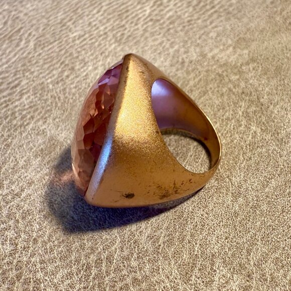 Fabulous imposter Pomellato ring huge stone, rose gold tone band size 7 - Picture 4 of 9